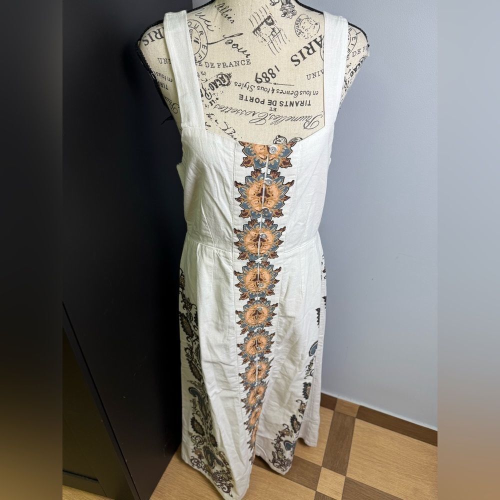 Cleobella Jolene Placement Print Cotton & Linen Midi Sundress NWT Size L - Picture 13 of 14